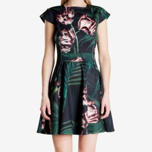 TED BAKER - "Florell" Cap-Sleeve Skater Dress